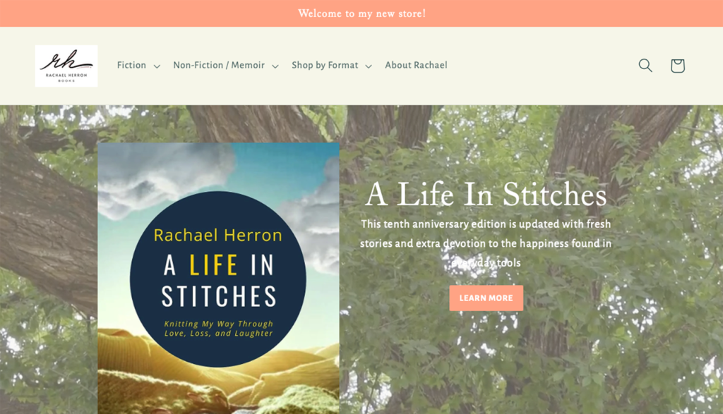 Shopify store for hybrid author Rachael Herron